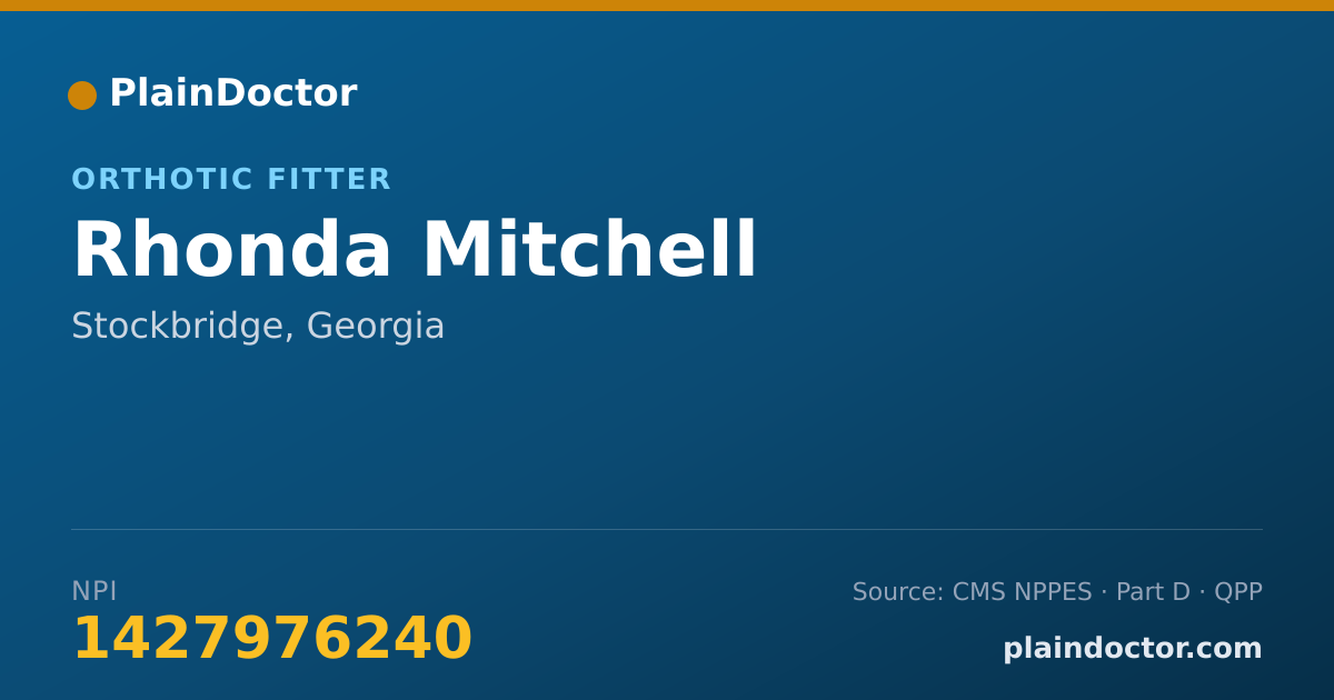 Shareable card for Rhonda Mitchell - Orthotic Fitter, Stockbridge, GA