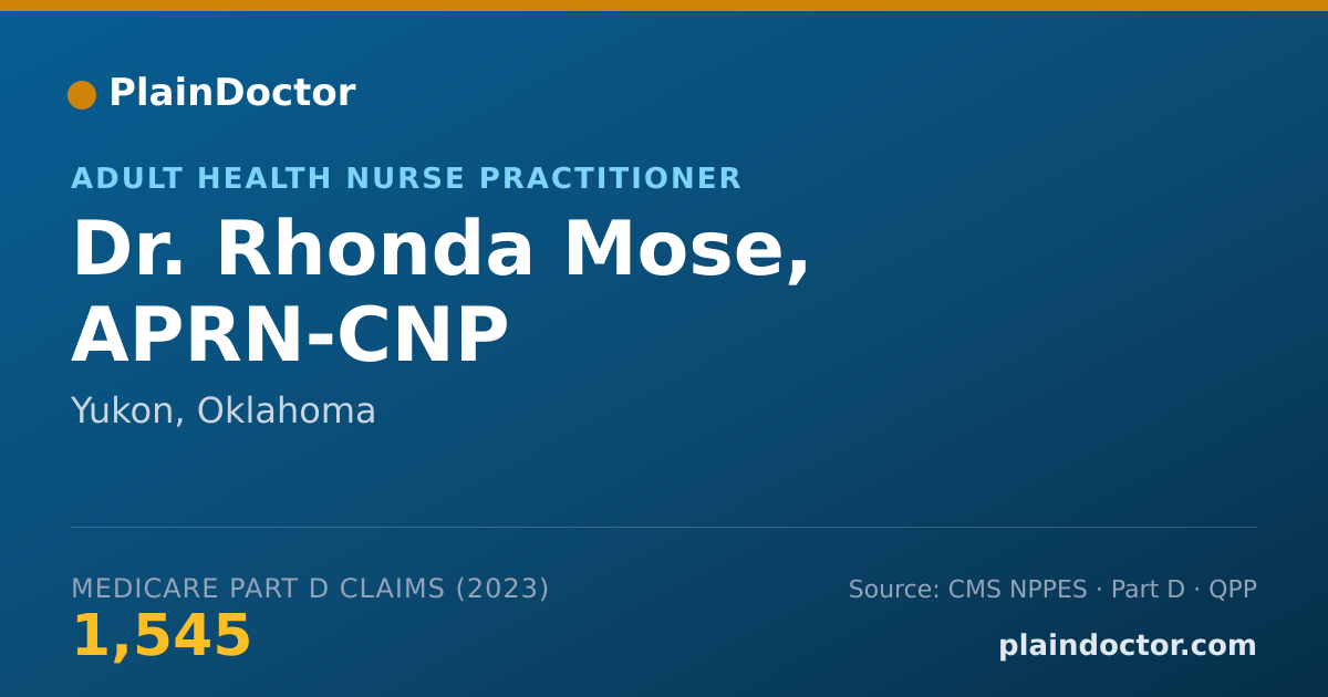 Shareable card for Rhonda Mose, APRN-CNP - Adult Health Nurse Practitioner, Yukon, OK