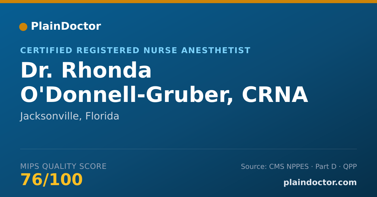 Shareable card for Rhonda O'Donnell-Gruber, CRNA - Certified Registered Nurse Anesthetist, Jacksonville, FL