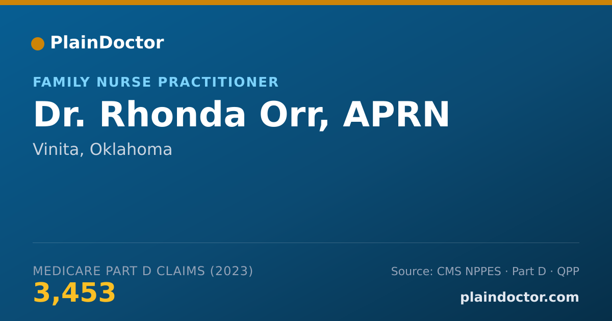 Shareable card for Rhonda Orr, APRN - Family Nurse Practitioner, Vinita, OK