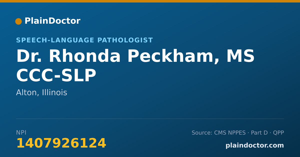 Shareable card for Rhonda Peckham, MS CCC-SLP - Speech-Language Pathologist, Alton, IL