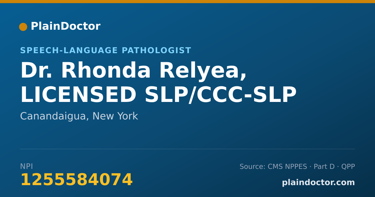 Shareable card for Rhonda Relyea, LICENSED SLP/CCC-SLP - Speech-Language Pathologist, Canandaigua, NY