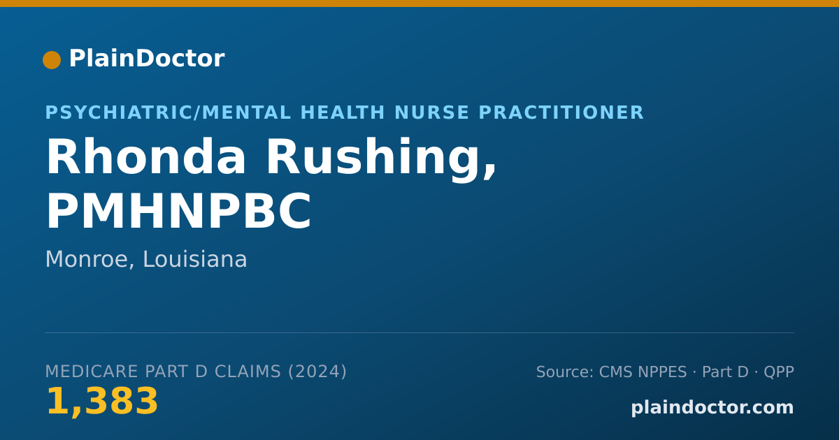 Shareable card for Rhonda Rushing, PMHNPBC - Psychiatric/Mental Health Nurse Practitioner, Monroe, LA
