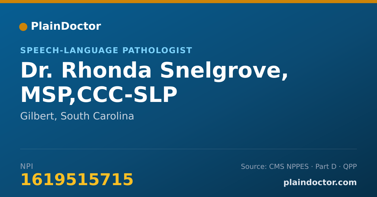 Shareable card for Rhonda Snelgrove, MSP,CCC-SLP - Speech-Language Pathologist, Gilbert, SC