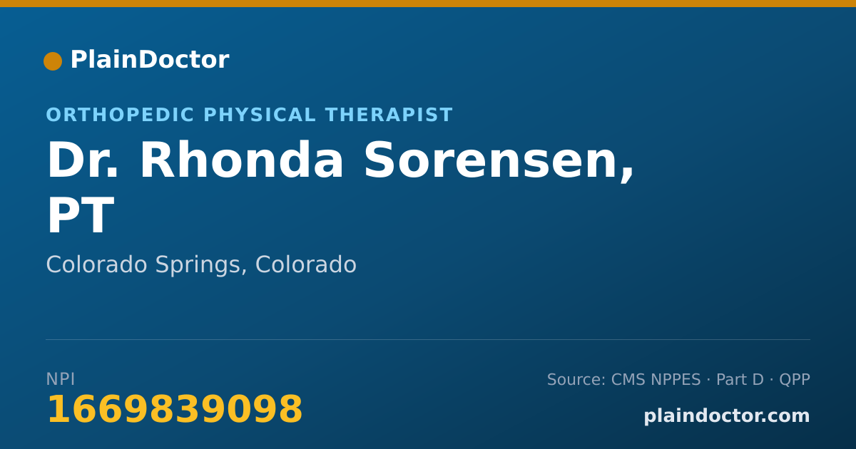 Shareable card for Rhonda Sorensen, PT - Orthopedic Physical Therapist, Colorado Springs, CO