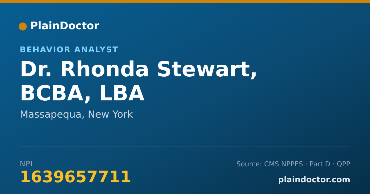 Shareable card for Rhonda Stewart, BCBA, LBA - Behavior Analyst, Massapequa, NY