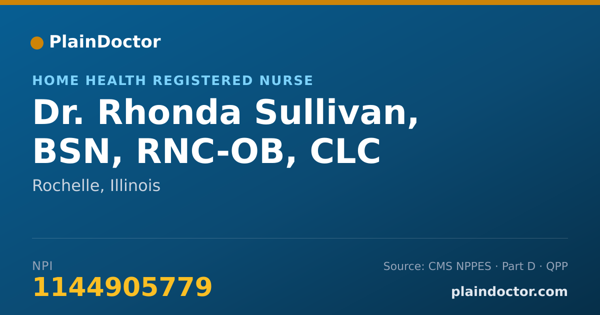 Shareable card for Rhonda Sullivan, BSN, RNC-OB, CLC - Home Health Registered Nurse, Rochelle, IL