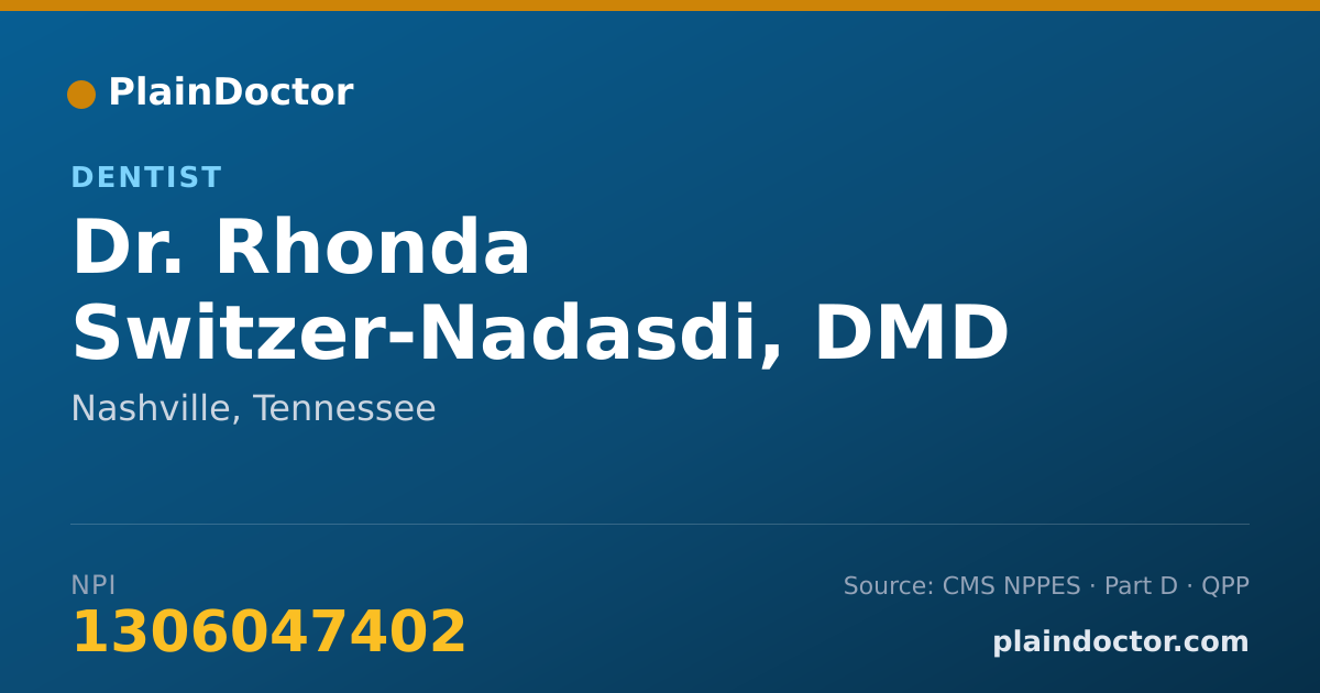 Shareable card for Rhonda Switzer-Nadasdi, DMD - Dentist, Nashville, TN