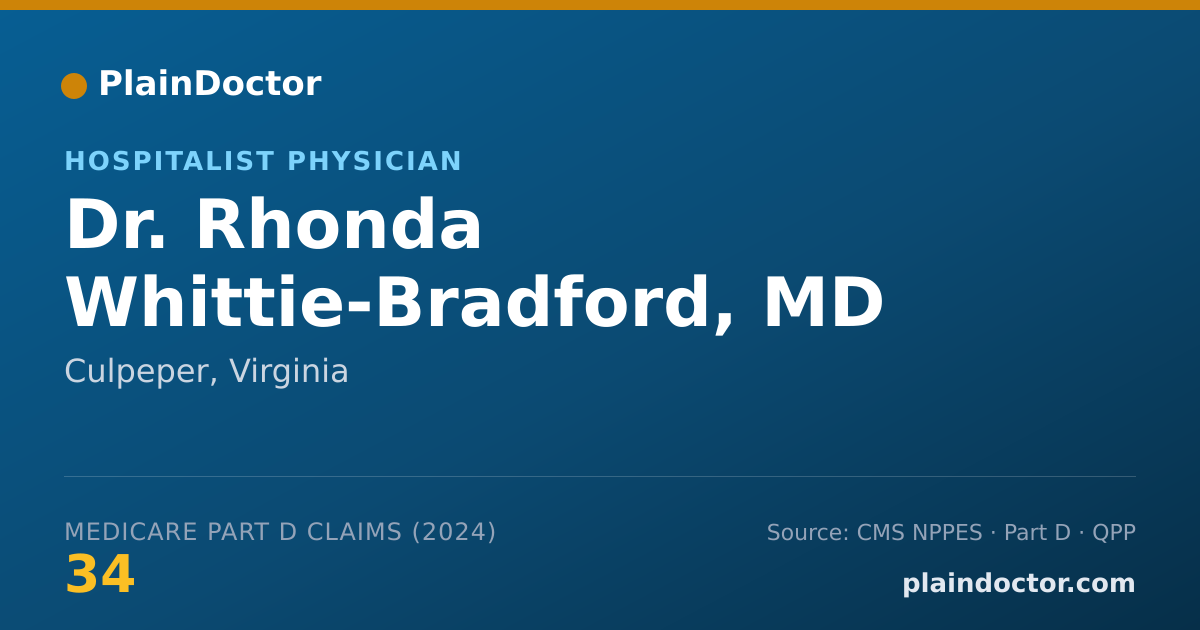 Shareable card for Rhonda Whittie-Bradford, MD - Hospitalist Physician, Culpeper, VA