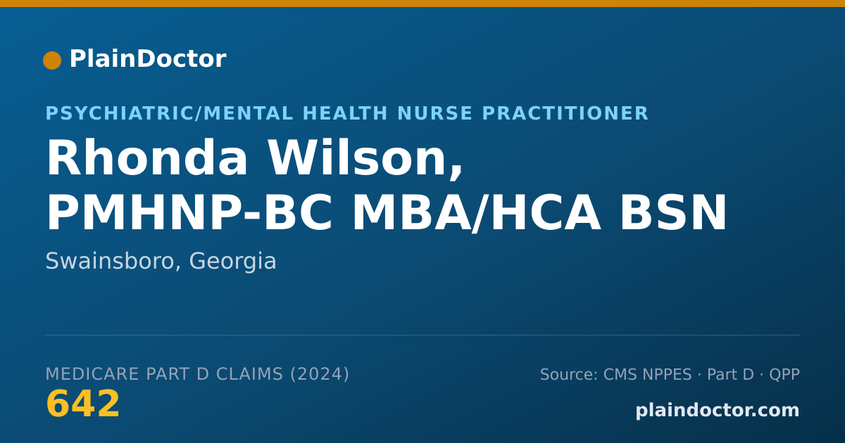 Shareable card for Rhonda Wilson, PMHNP-BC MBA/HCA BSN - Psychiatric/Mental Health Nurse Practitioner, Swainsboro, GA
