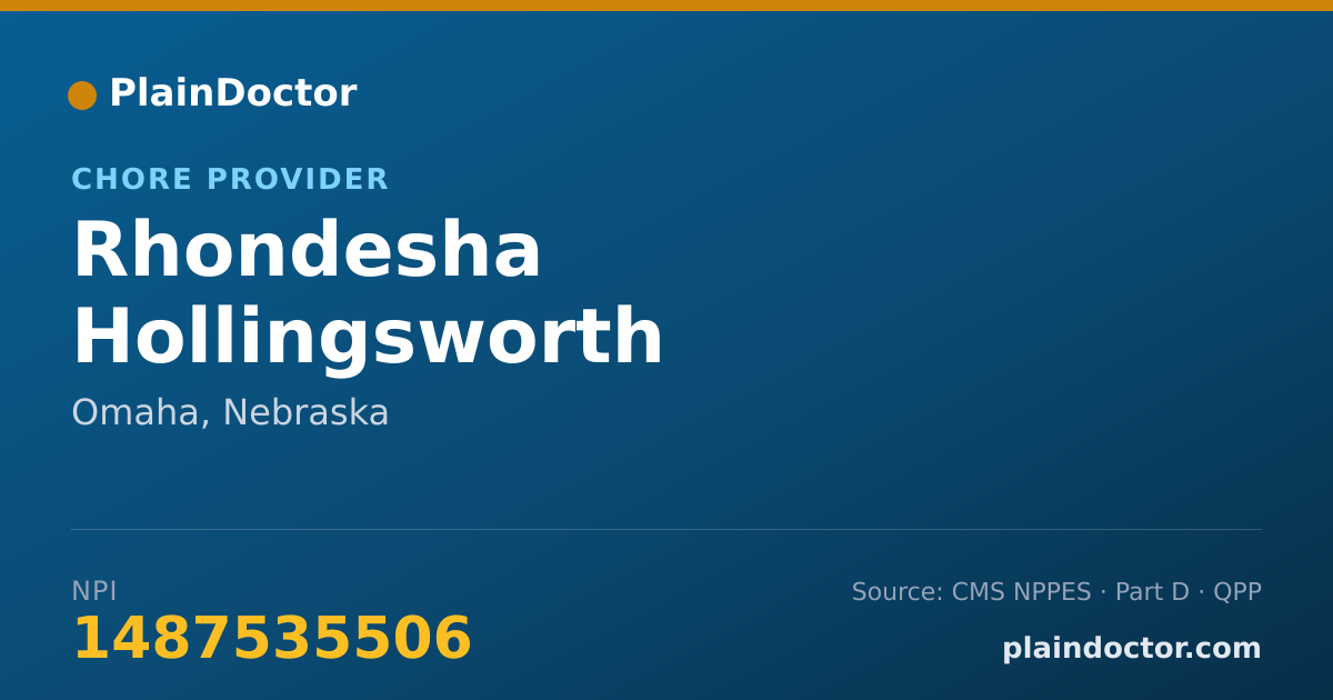 Shareable card for Rhondesha Hollingsworth - Chore Provider, Omaha, NE