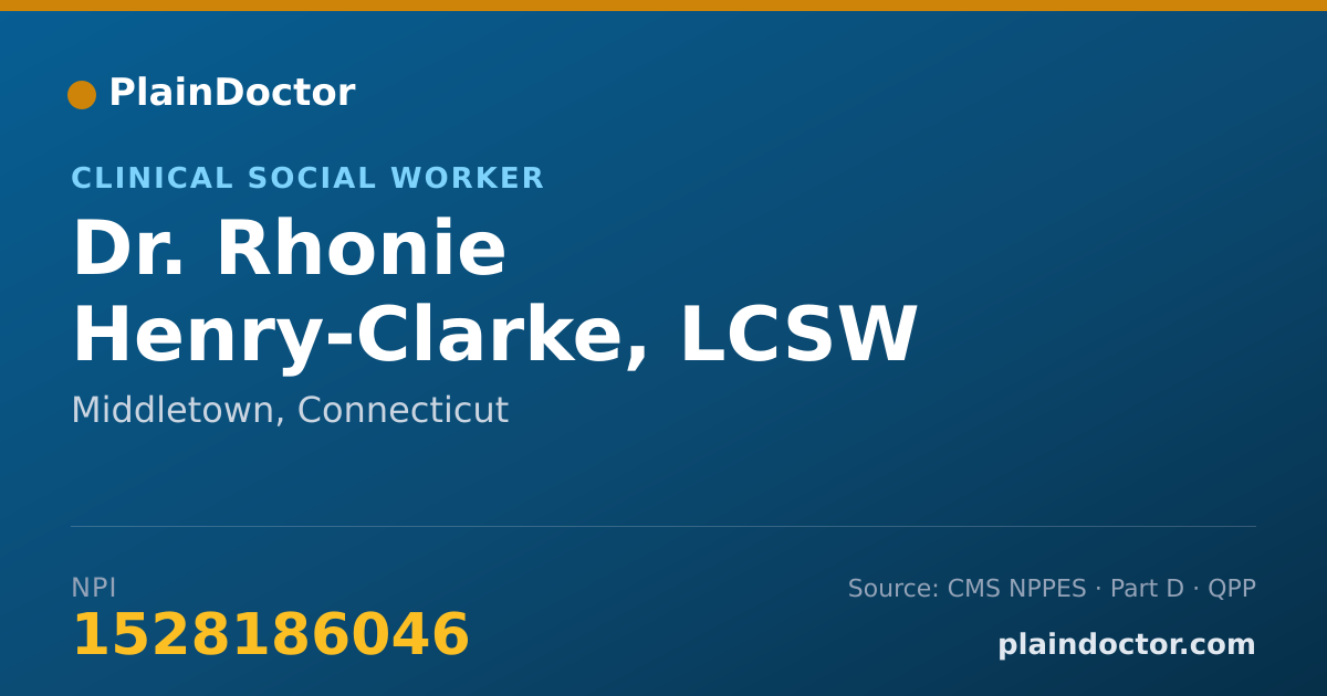 Shareable card for Rhonie Henry-Clarke, LCSW - Clinical Social Worker, Middletown, CT