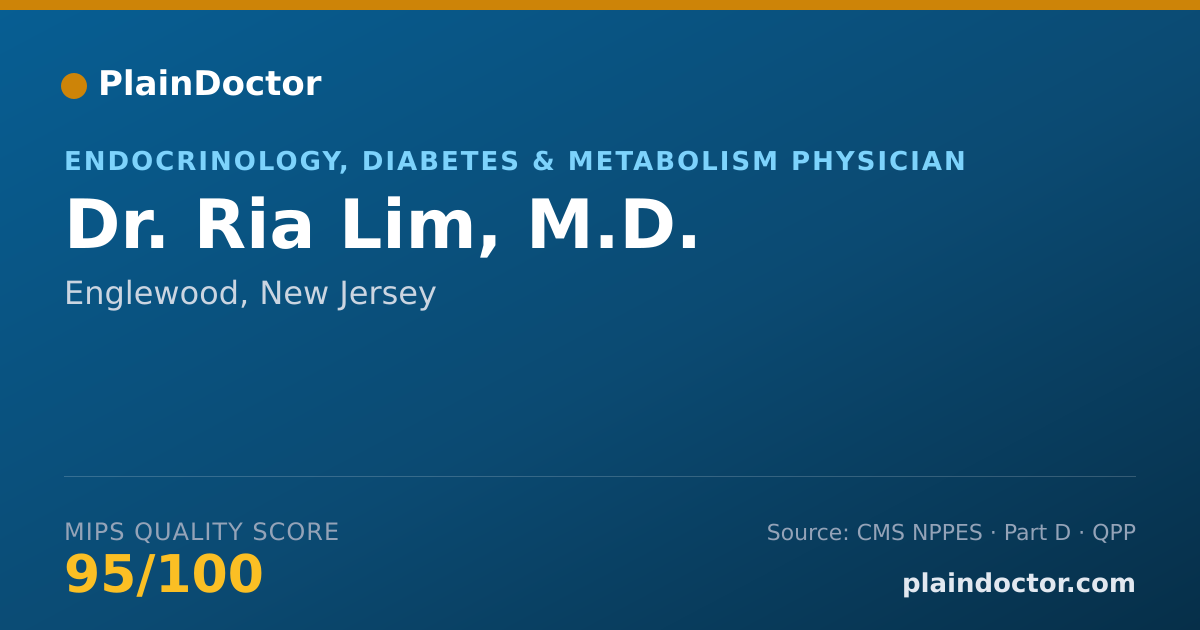 Shareable card for Ria Lim, M.D. - Endocrinology, Diabetes & Metabolism Physician, Englewood, NJ