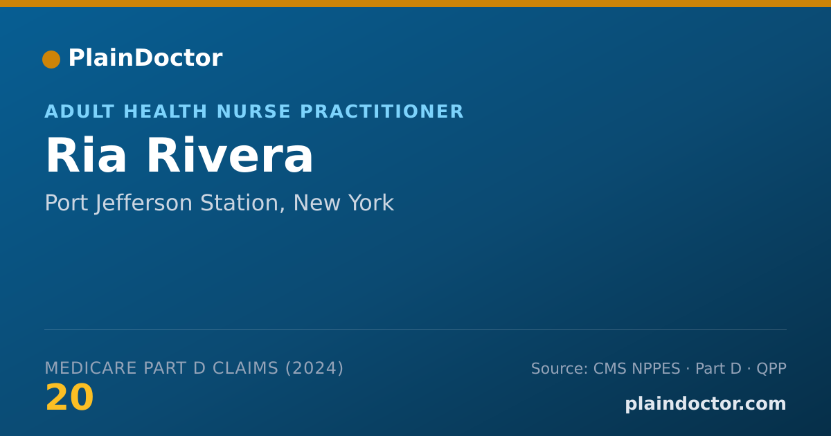 Shareable card for Ria Rivera - Adult Health Nurse Practitioner, Port Jefferson Station, NY