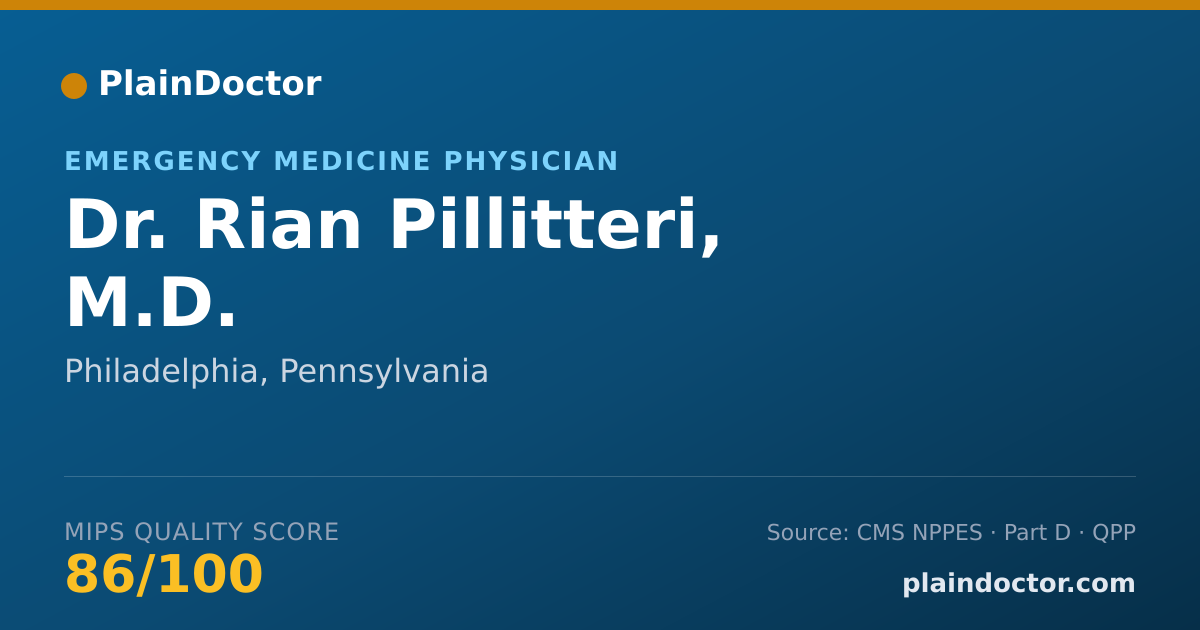 Shareable card for Rian Pillitteri, M.D. - Emergency Medicine Physician, Philadelphia, PA