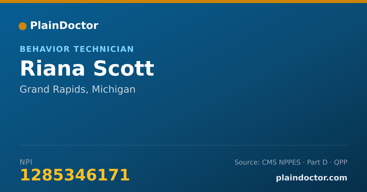 Shareable card for Riana Scott - Behavior Technician, Grand Rapids, MI