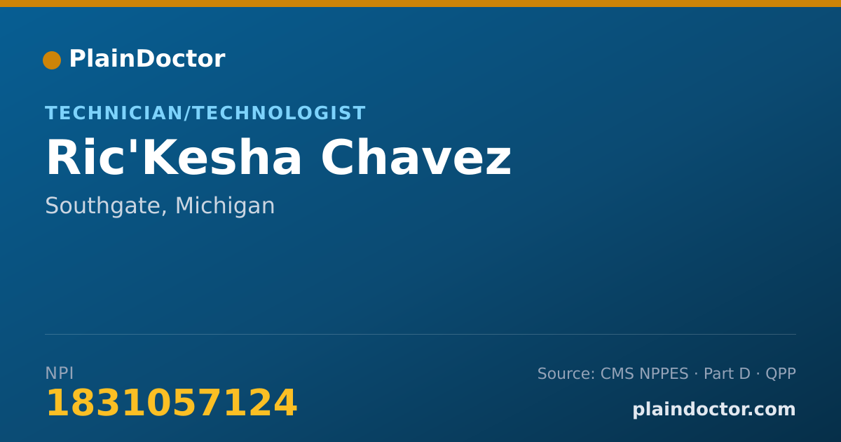 Shareable card for Ric'Kesha Chavez - Technician/Technologist, Southgate, MI
