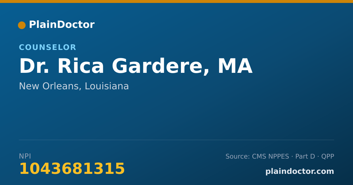 Shareable card for Rica Gardere, MA - Counselor, New Orleans, LA