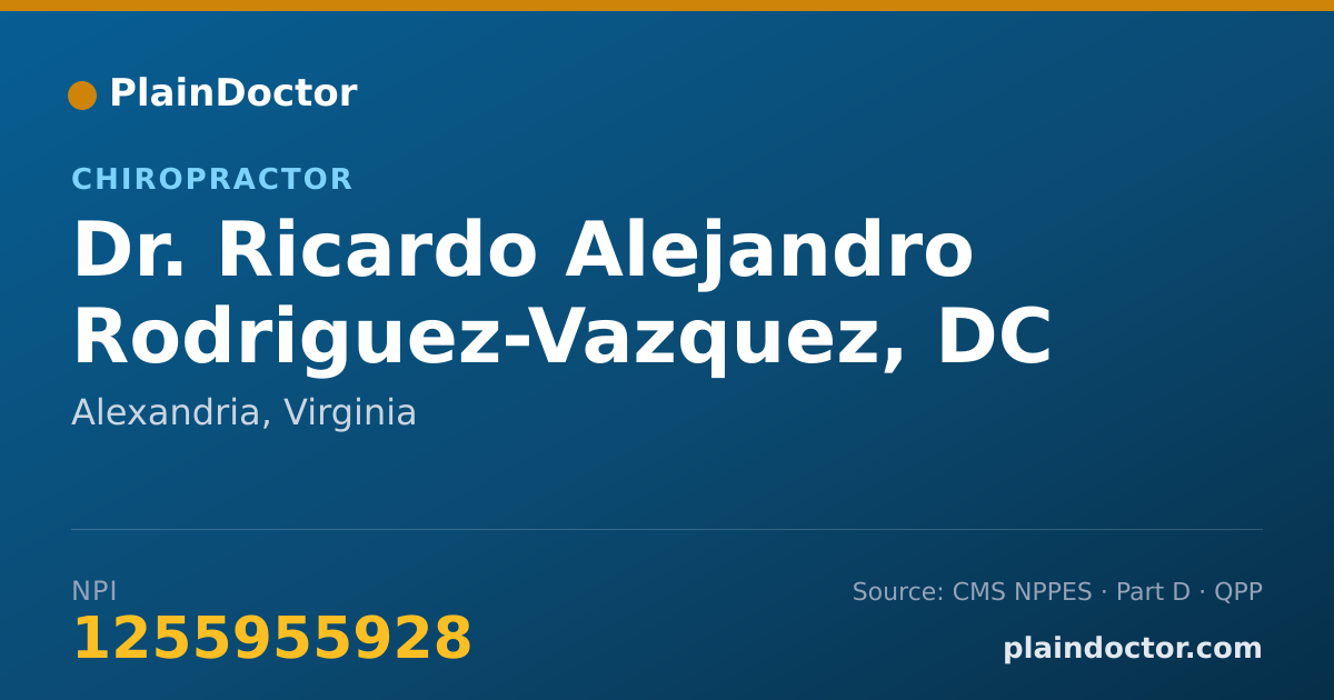 Shareable card for Ricardo Alejandro Rodriguez-Vazquez, DC - Chiropractor, Alexandria, VA