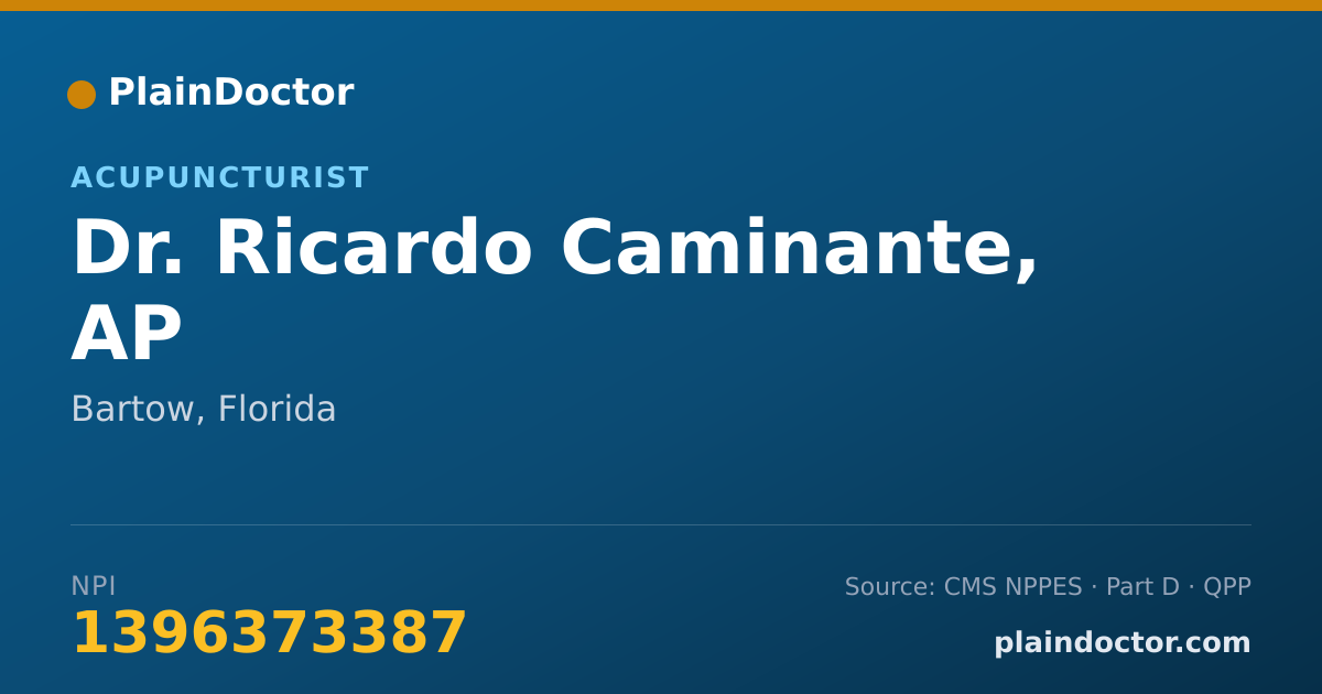 Shareable card for Ricardo Caminante, AP - Acupuncturist, Bartow, FL