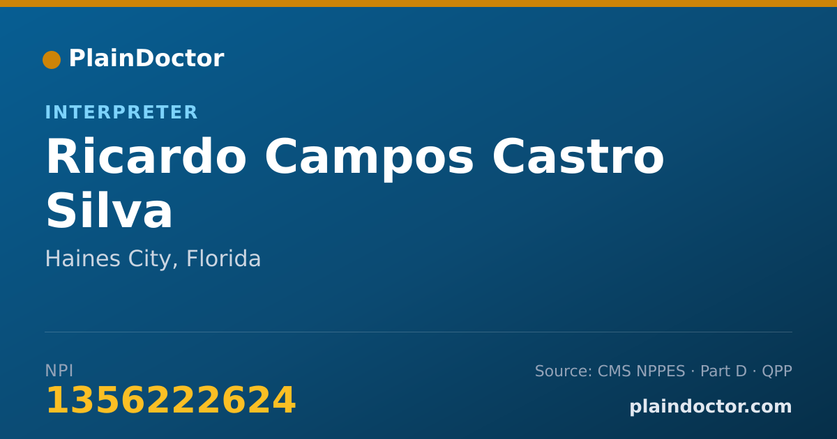 Shareable card for Ricardo Campos Castro Silva - Interpreter, Haines City, FL