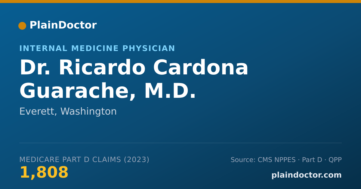 Shareable card for Ricardo Cardona Guarache, M.D. - Internal Medicine Physician, Everett, WA