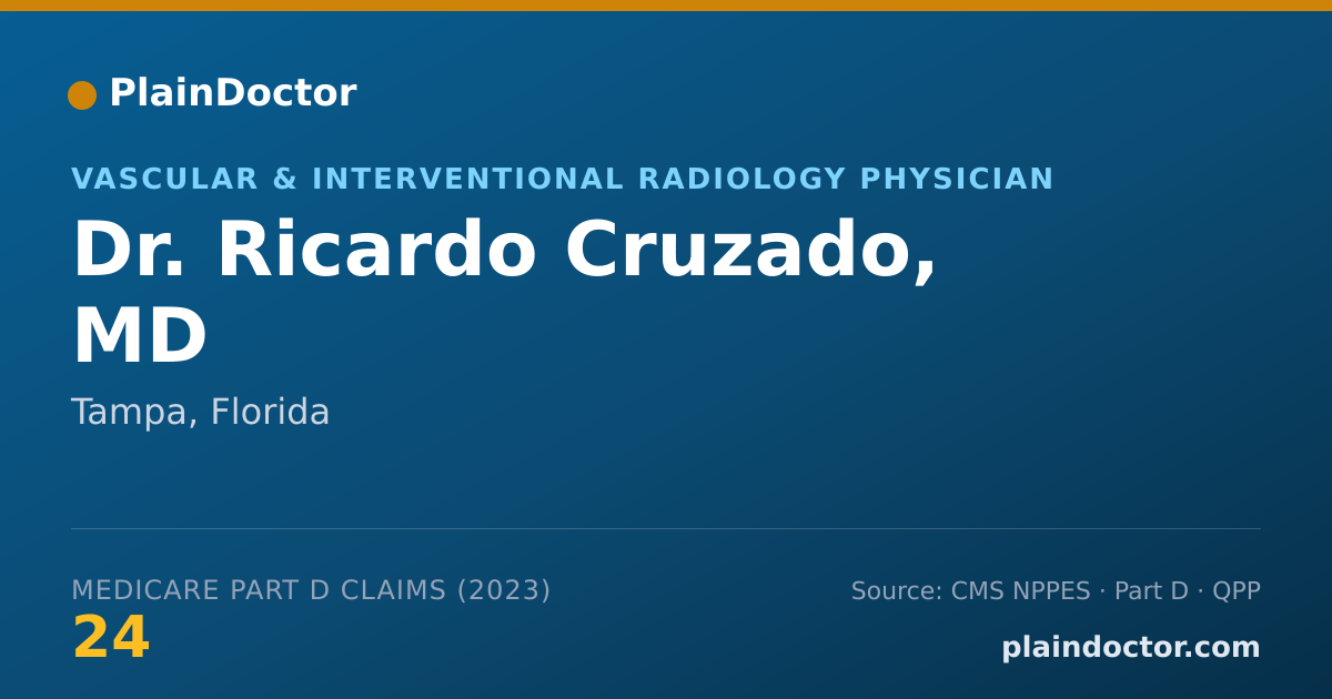 Shareable card for Ricardo Cruzado, MD - Vascular & Interventional Radiology Physician, Tampa, FL