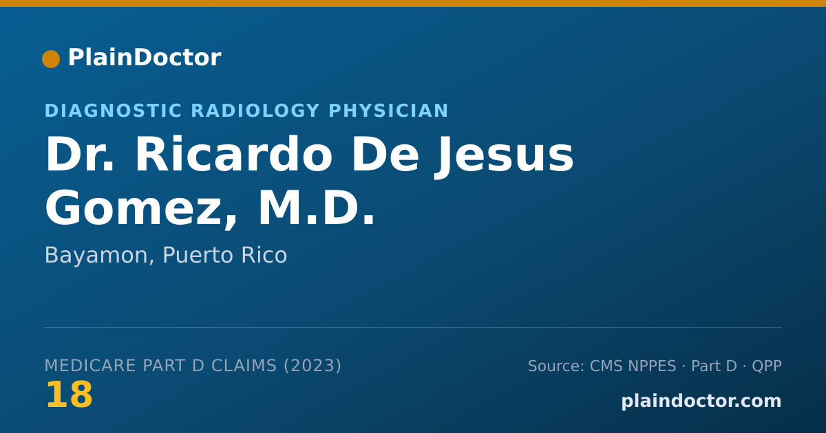 Shareable card for Ricardo De Jesus Gomez, M.D. - Diagnostic Radiology Physician, Bayamon, PR