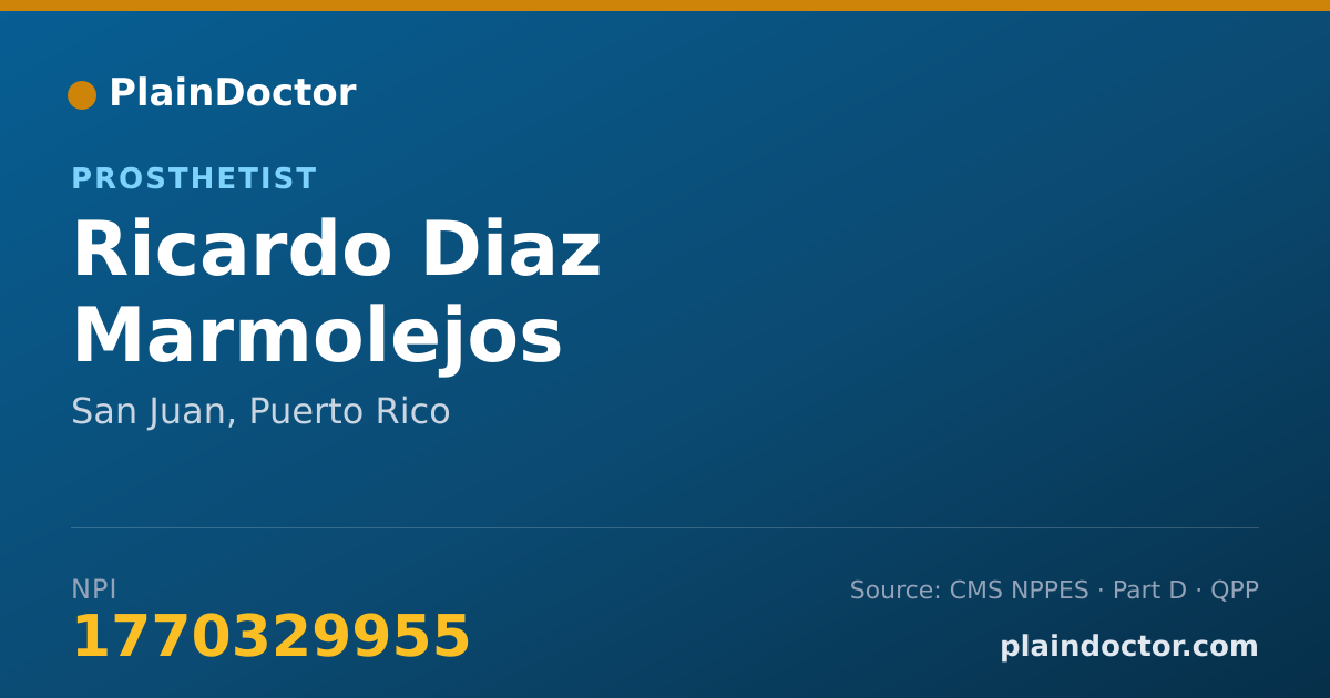 Shareable card for Ricardo Diaz Marmolejos - Prosthetist, San Juan, PR