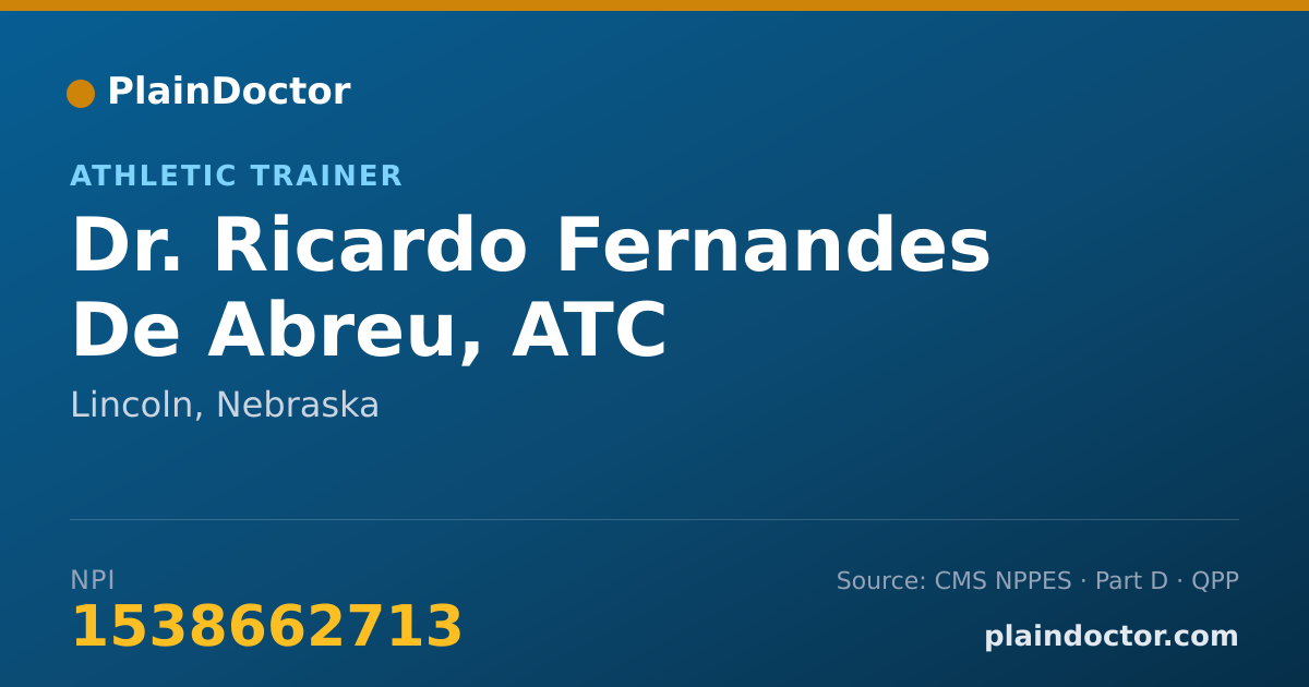 Shareable card for Ricardo Fernandes De Abreu, ATC - Athletic Trainer, Lincoln, NE