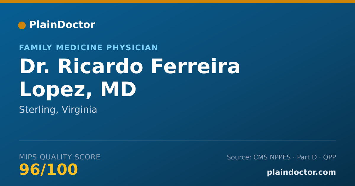 Shareable card for Ricardo Ferreira Lopez, MD - Family Medicine Physician, Sterling, VA
