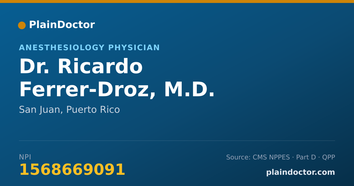 Shareable card for Ricardo Ferrer-Droz, M.D. - Anesthesiology Physician, San Juan, PR