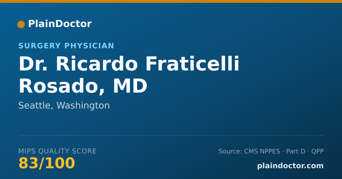 Shareable card for Ricardo Fraticelli Rosado, MD - Surgery Physician, Seattle, WA