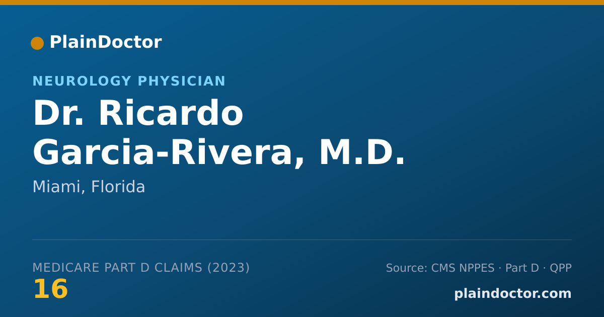 Shareable card for Ricardo Garcia-Rivera, M.D. - Neurology Physician, Miami, FL