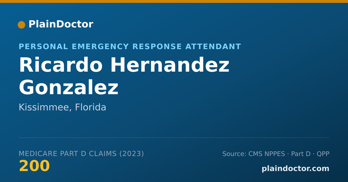 Shareable card for Ricardo Hernandez Gonzalez - Personal Emergency Response Attendant, Kissimmee, FL