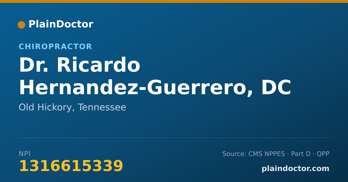 Shareable card for Ricardo Hernandez-Guerrero, DC - Chiropractor, Old Hickory, TN