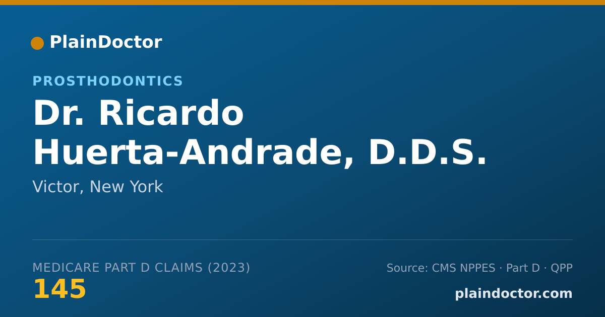 Shareable card for Ricardo Huerta-Andrade, D.D.S. - Prosthodontics, Victor, NY