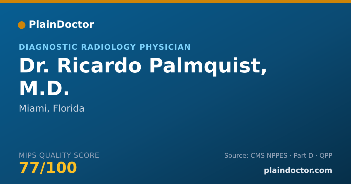 Shareable card for Ricardo Palmquist, M.D. - Diagnostic Radiology Physician, Miami, FL