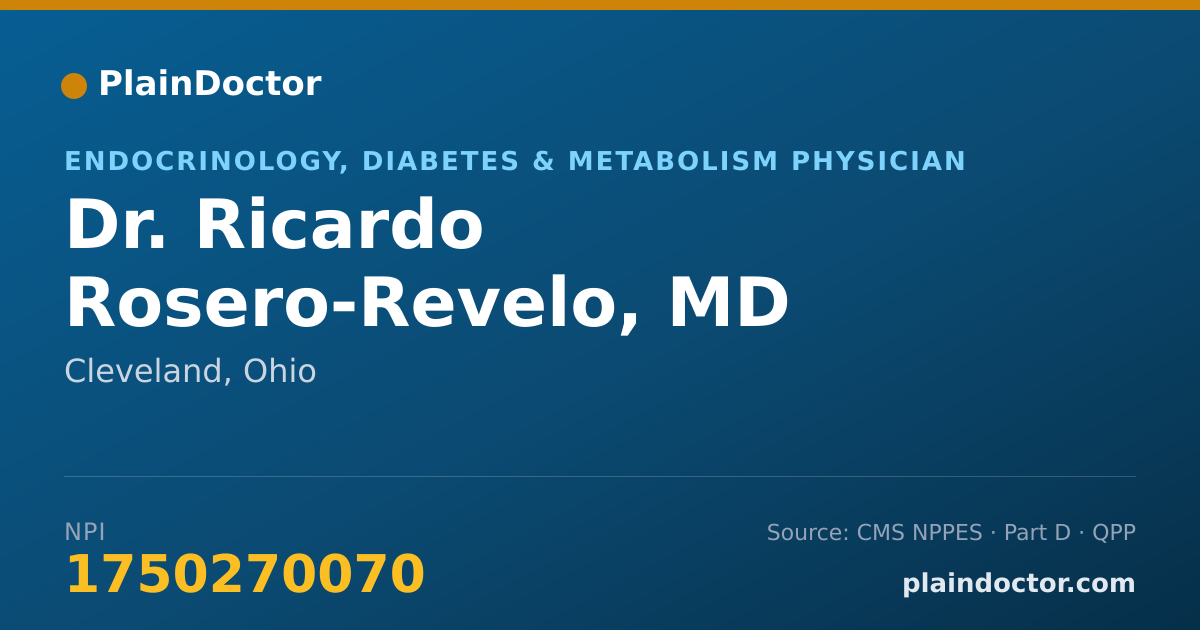 Shareable card for Ricardo Rosero-Revelo, MD - Endocrinology, Diabetes & Metabolism Physician, Cleveland, OH