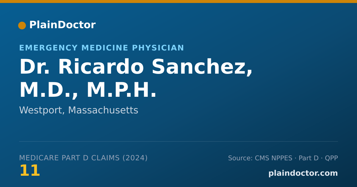 Shareable card for Ricardo Sanchez, M.D., M.P.H. - Emergency Medicine Physician, Westport, MA