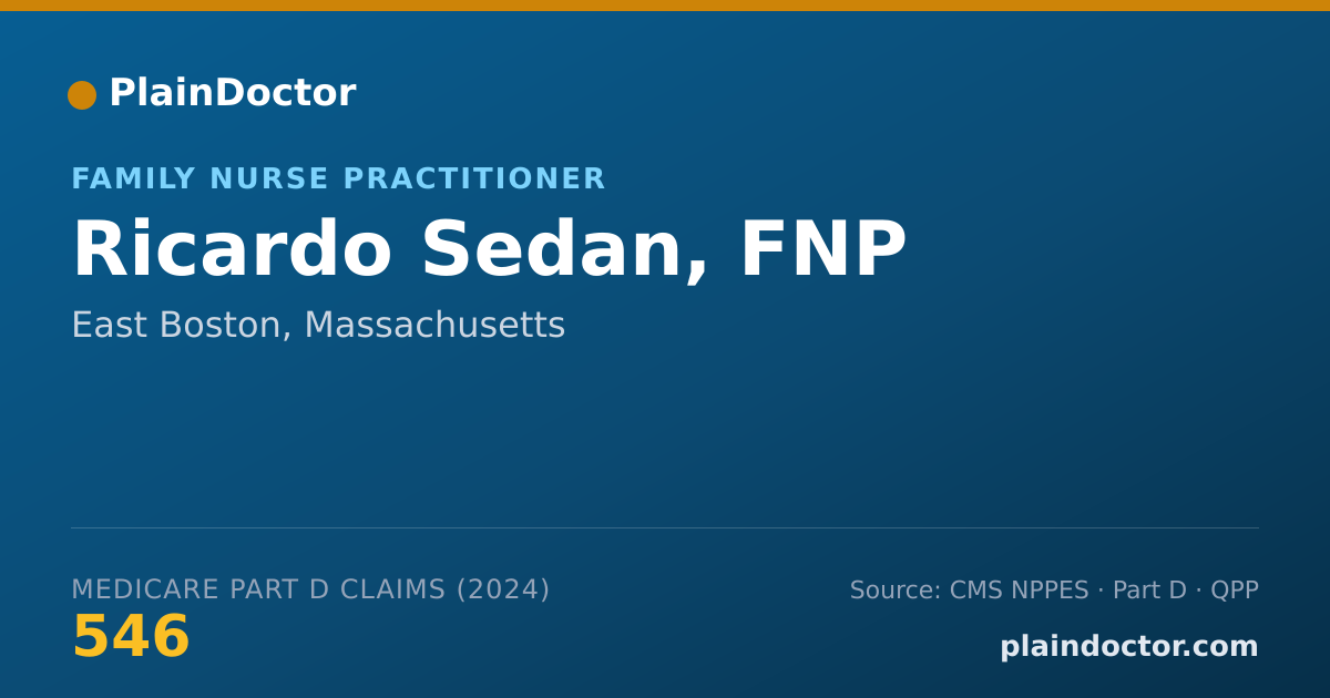 Shareable card for Ricardo Sedan, FNP - Family Nurse Practitioner, East Boston, MA