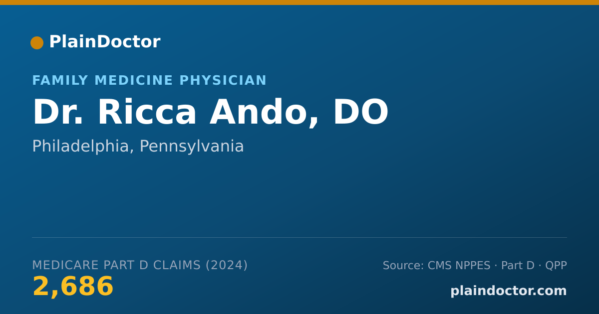 Shareable card for Ricca Ando, DO - Family Medicine Physician, Philadelphia, PA