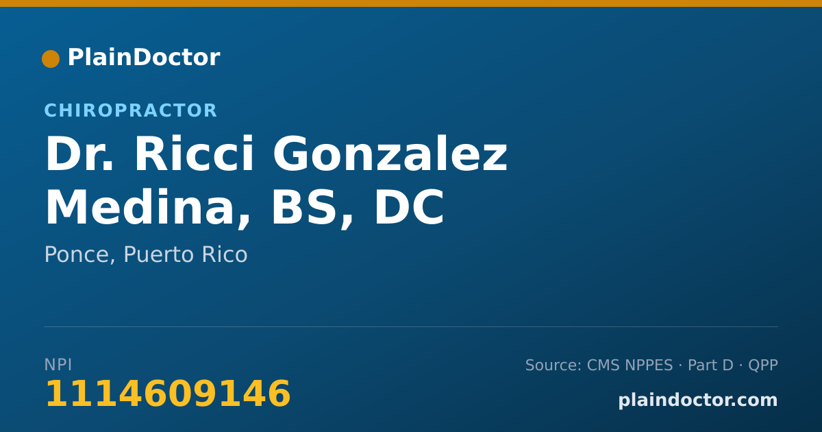 Shareable card for Ricci Gonzalez Medina, BS, DC - Chiropractor, Ponce, PR