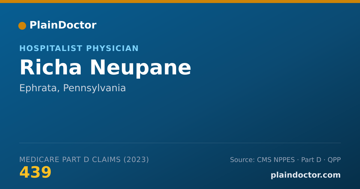 Shareable card for Richa Neupane - Hospitalist Physician, Ephrata, PA