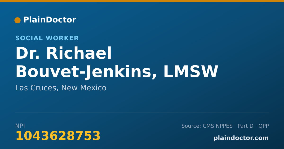 Shareable card for Richael Bouvet-Jenkins, LMSW - Social Worker, Las Cruces, NM
