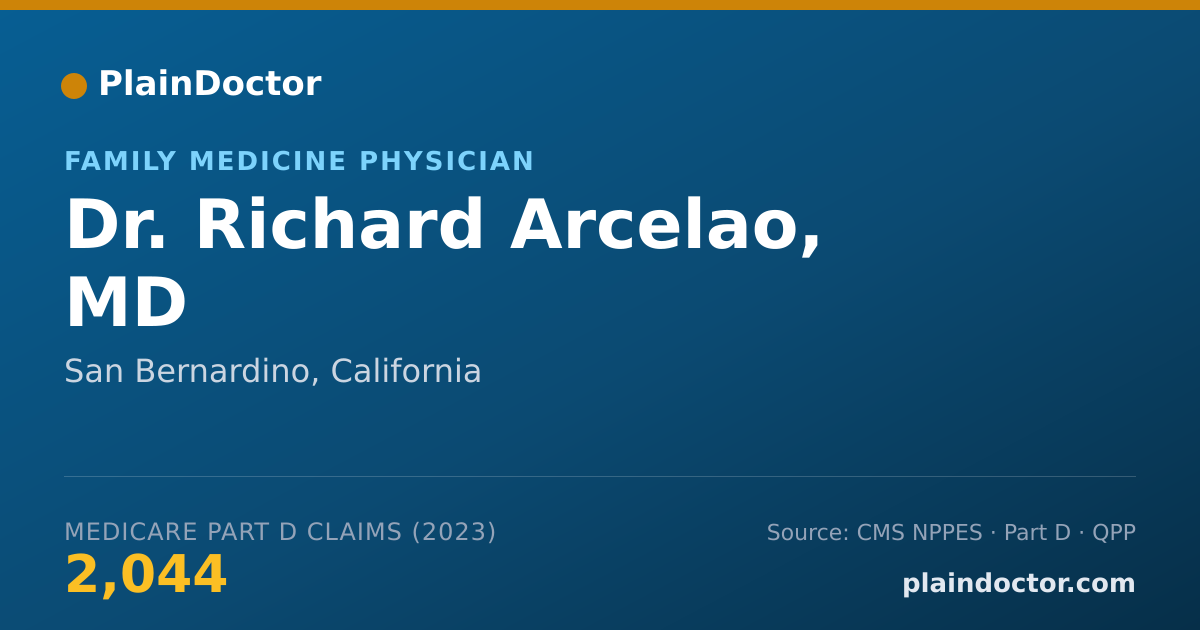 Shareable card for Richard Arcelao, MD - Family Medicine Physician, San Bernardino, CA