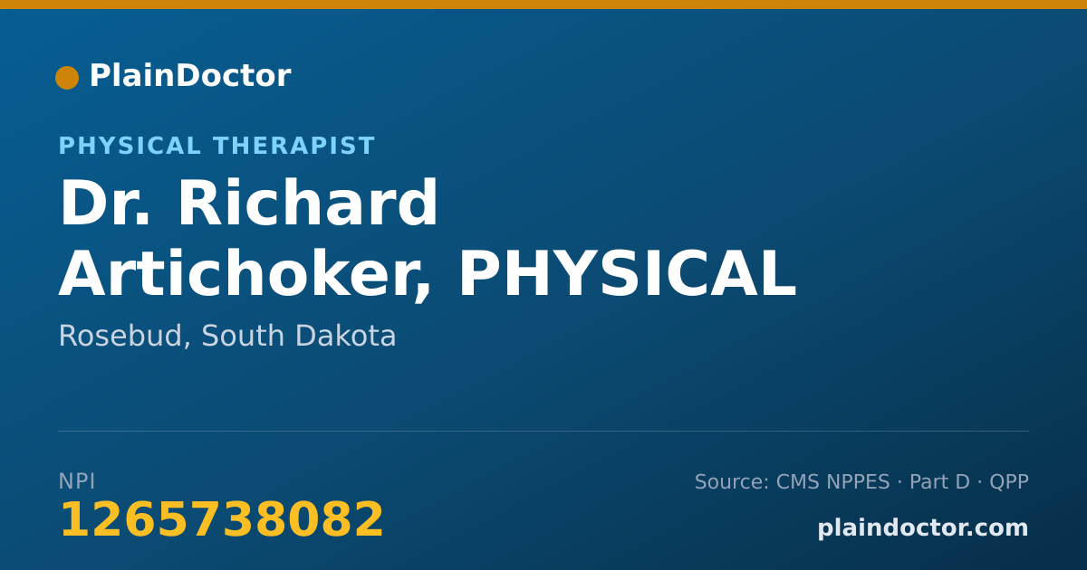 Shareable card for Richard Artichoker, PHYSICAL THERAPIST - Physical Therapist, Rosebud, SD