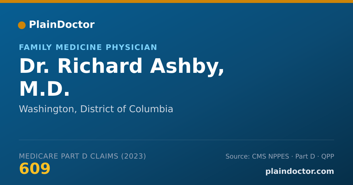 Shareable card for Richard Ashby, M.D. - Family Medicine Physician, Washington, DC