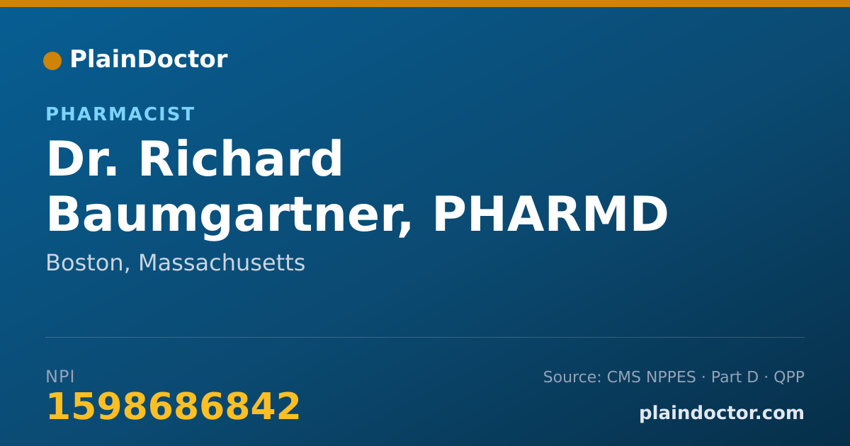 Shareable card for Richard Baumgartner, PHARMD - Pharmacist, Boston, MA