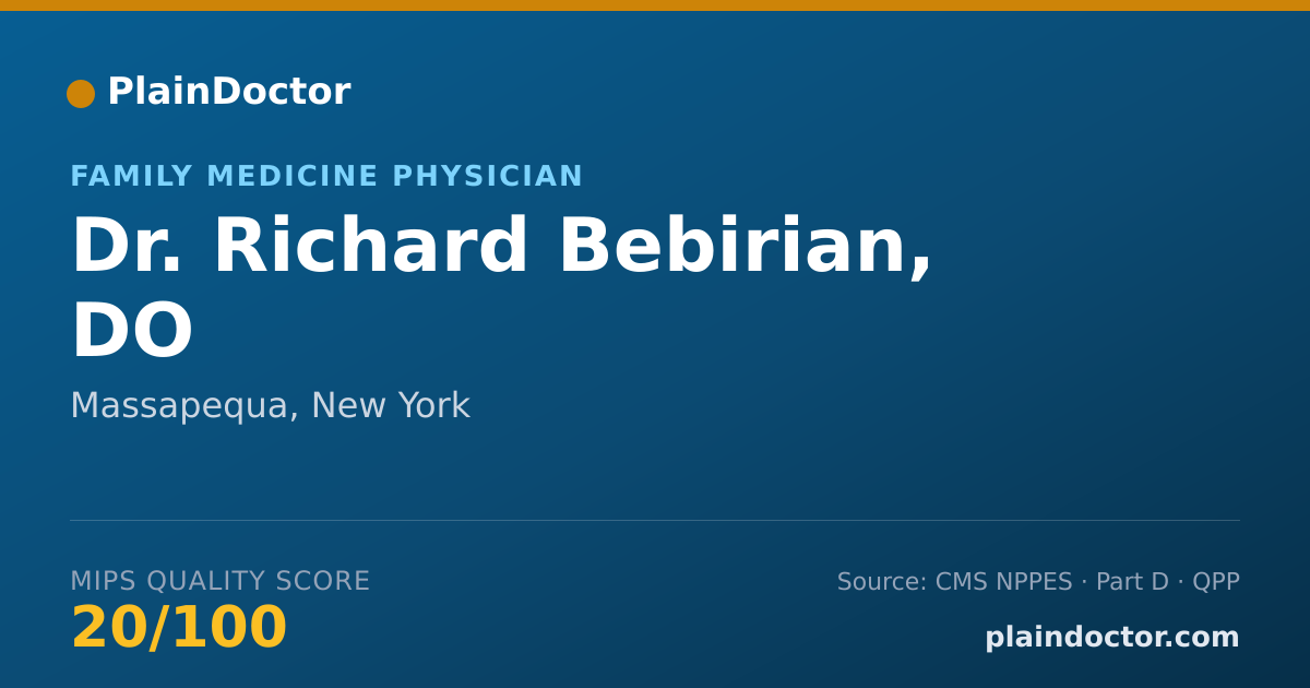 Shareable card for Richard Bebirian, DO - Family Medicine Physician, Massapequa, NY